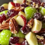Apple Salad with Grapes, Pecans, and Dried Cranberries
