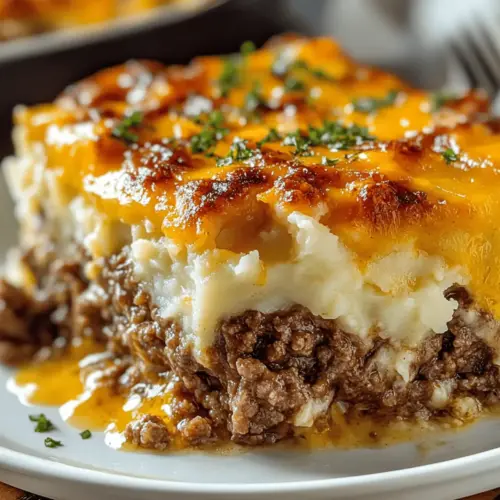 Meatloaf with Mashed Potatoes and Cheese