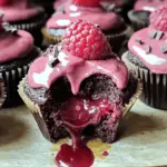 Raspberry Chocolate Lava Cupcakes