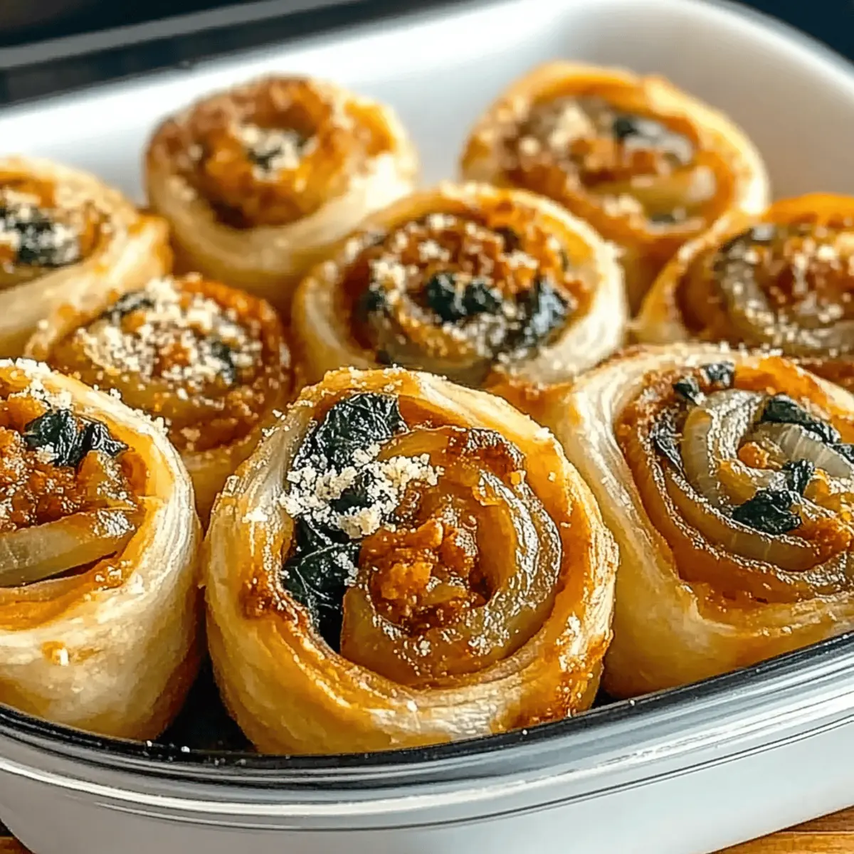 Vegan Caramelized Onion & Spinach Pizza Rolls