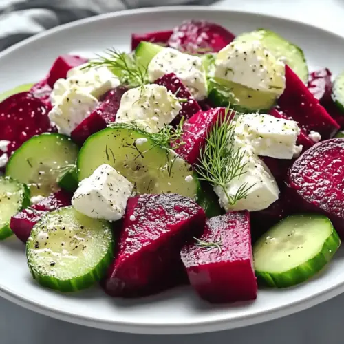 Vibrant Beet Feta Salad with Cucumber and Dill