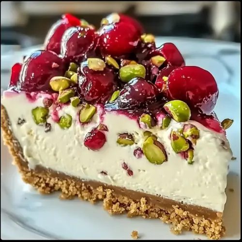 Cherry Pistachio Cheesecake