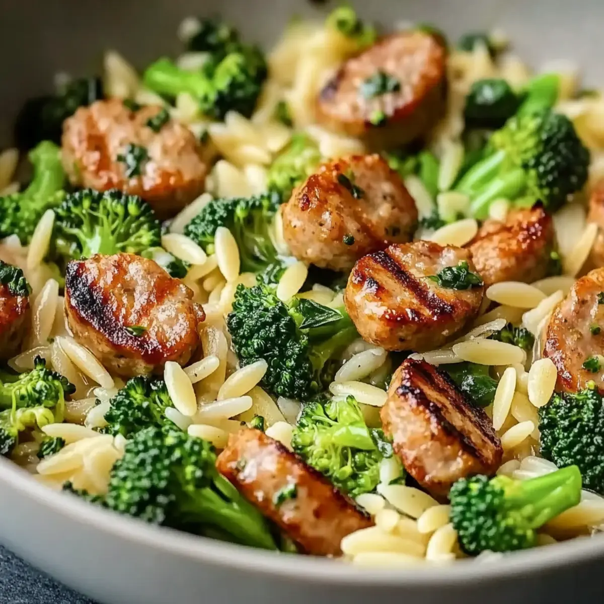 Chicken Sausage and Broccoli Orzo
