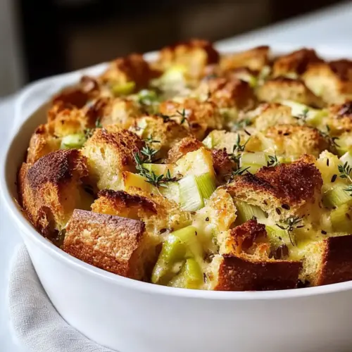 Savory Leek and Gruyère Bread Pudding