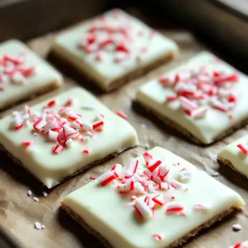 Peppermint Crunch White Chocolate Covered Graham Crackers