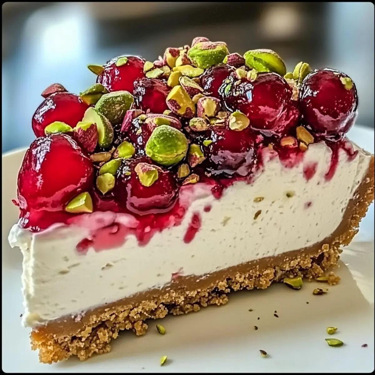 Cherry Pistachio Cheesecake