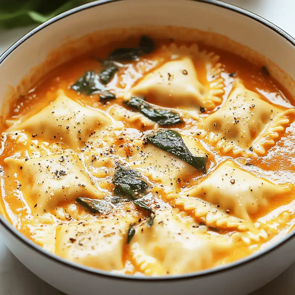 Creamy Tuscan Ravioli Soup