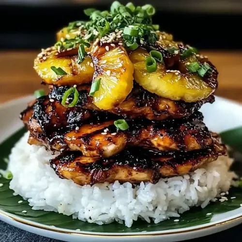 Hawaiian Huli Huli Chicken Stack