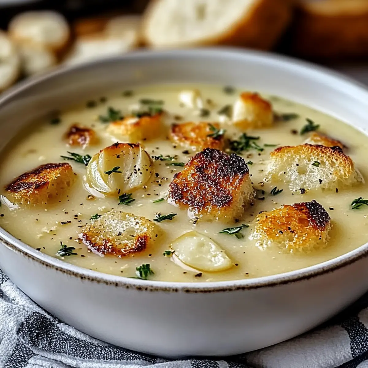 Rustic Country French Garlic Soup