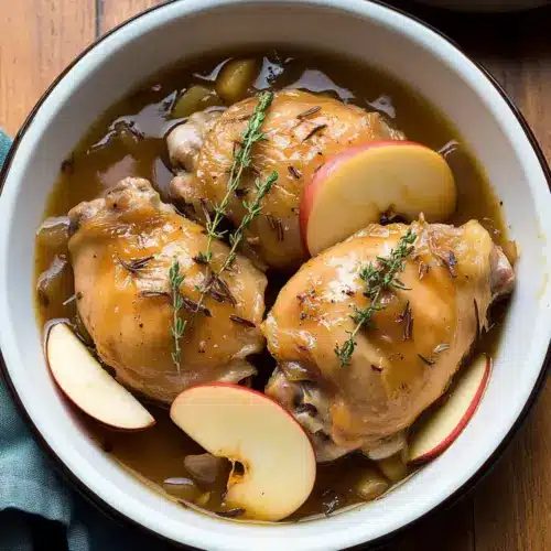 Crockpot Apple Cider Chicken Thighs
