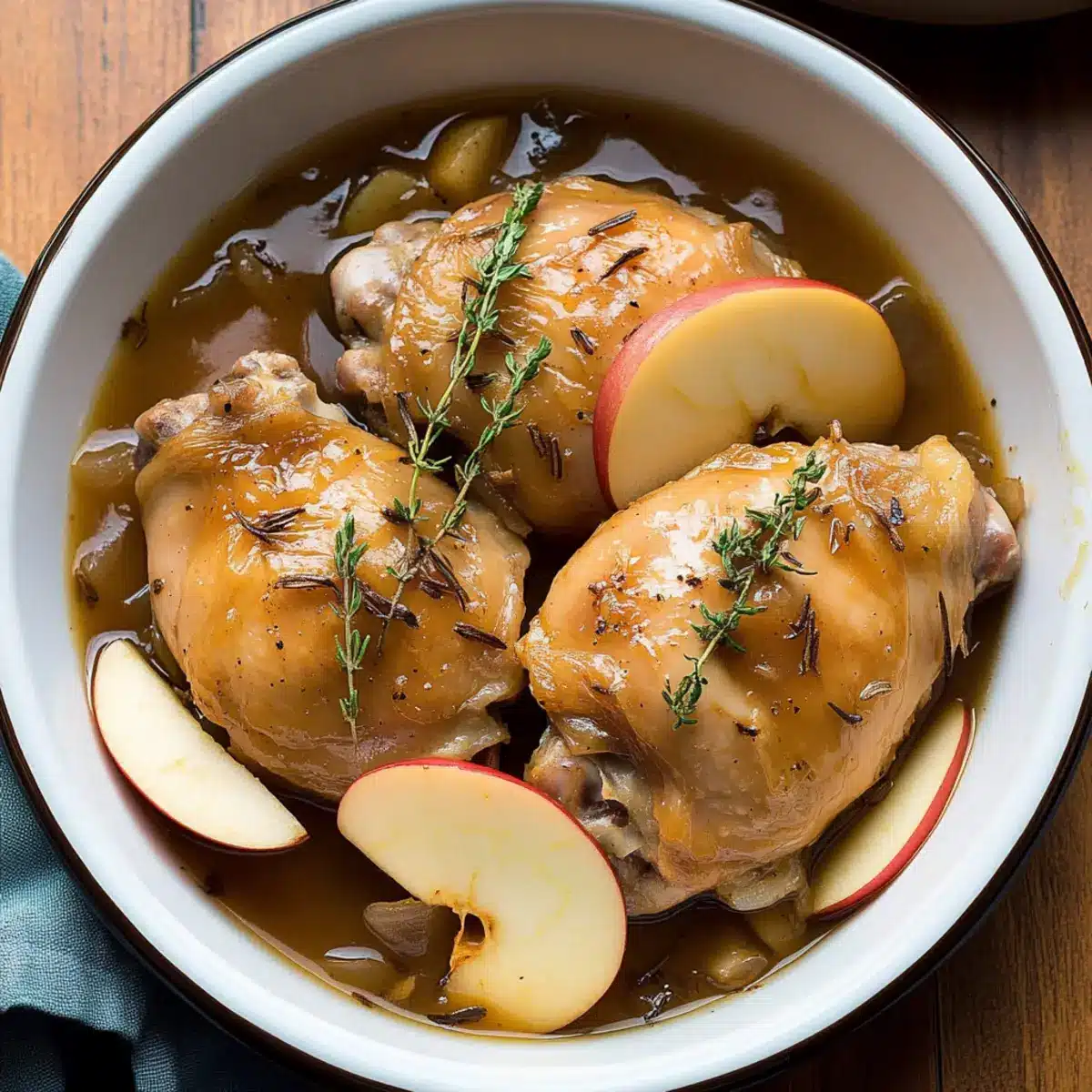 Crockpot Apple Cider Chicken Thighs