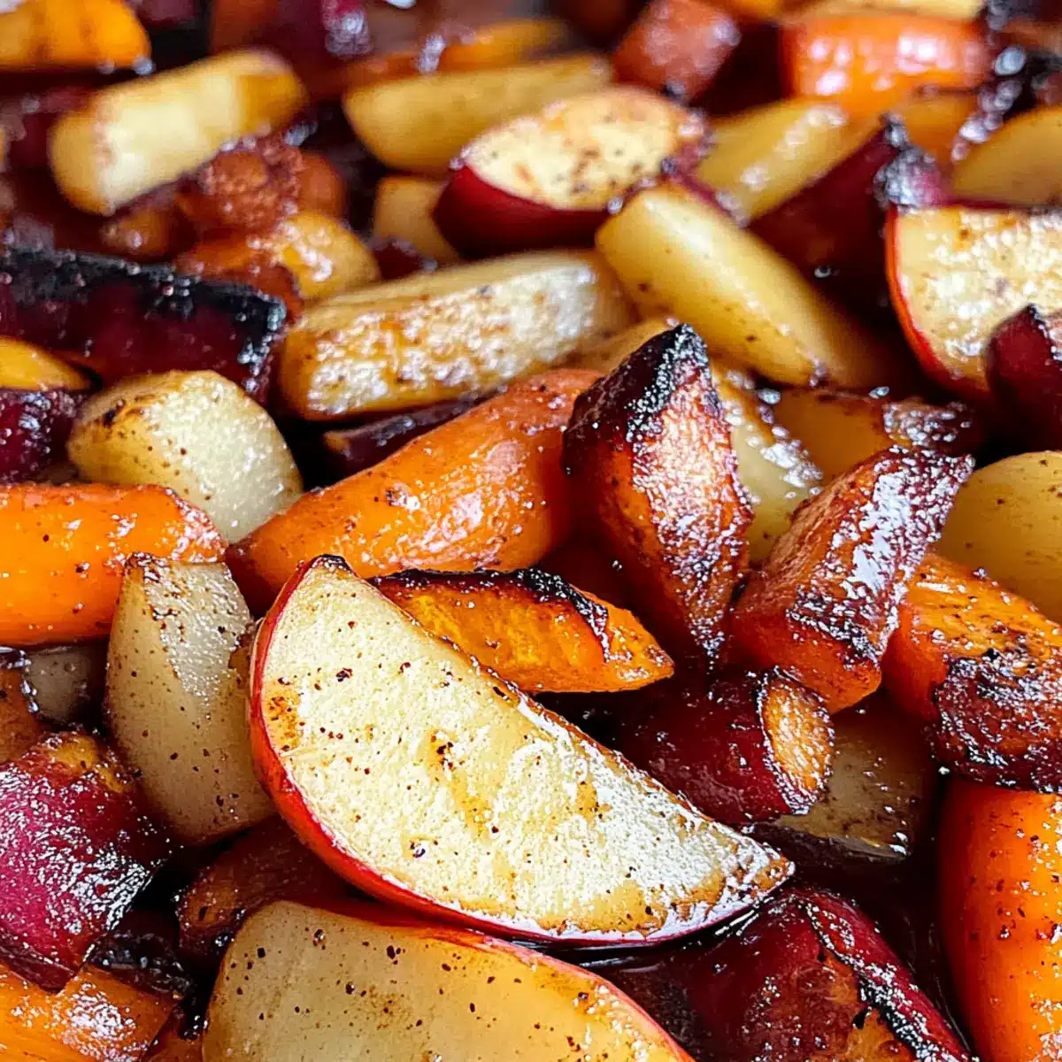 Maple Dijon Roasted Apples & Carrots