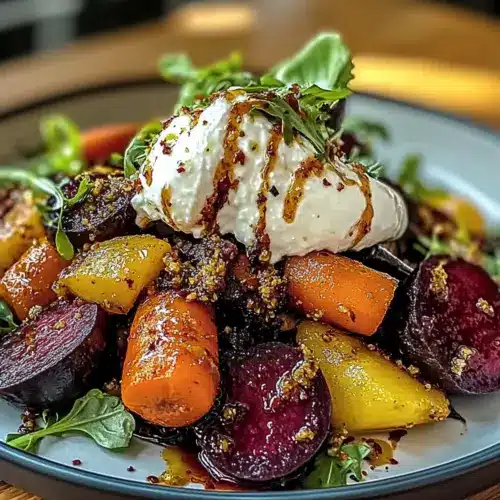 Roasted Beets and Carrots Salad with Burrata