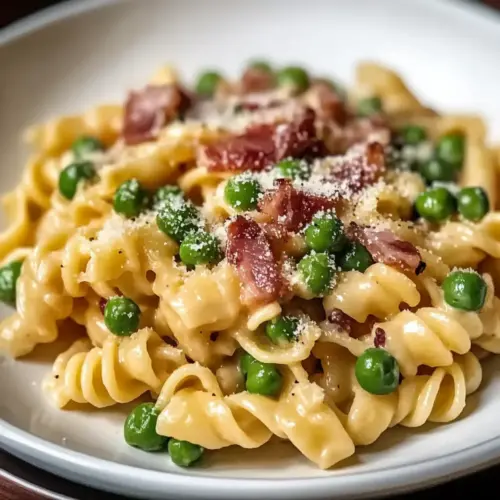 Creamy Pasta with Peas and Pancetta
