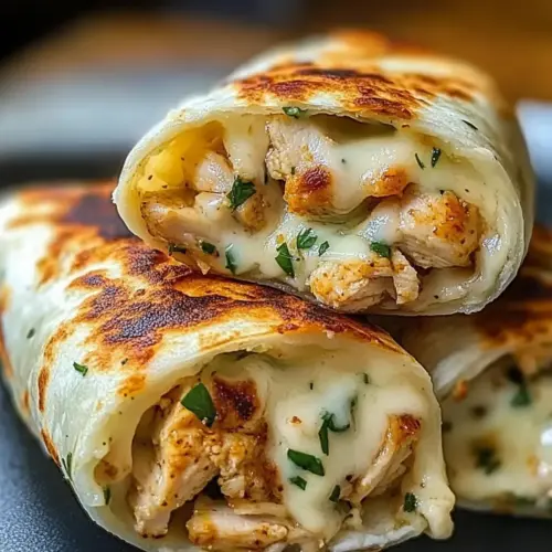 Low Carb Cheesy Garlic Chicken Wraps