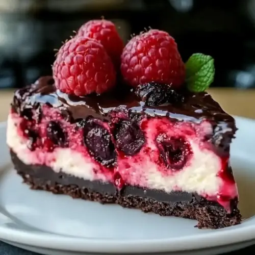 Dark Chocolate Raspberry Cheesecake