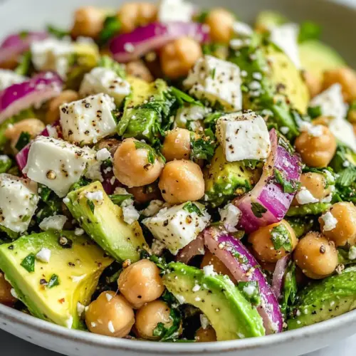 Chickpea Feta Avocado Salad