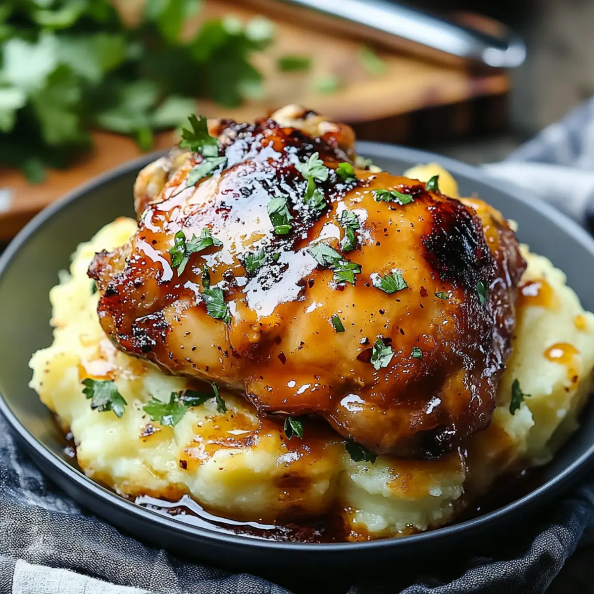 Chipotle Honey Chicken Thighs With Smoked Gouda Mashed Potatoes