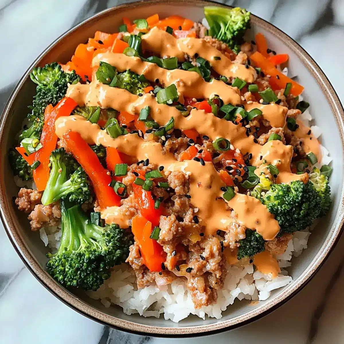 Bang Bang Ground Turkey Rice Bowls
