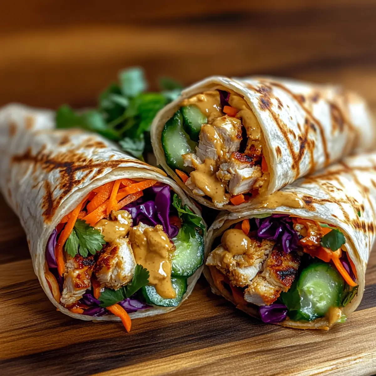 Thai Peanut Chicken Wraps Recipe