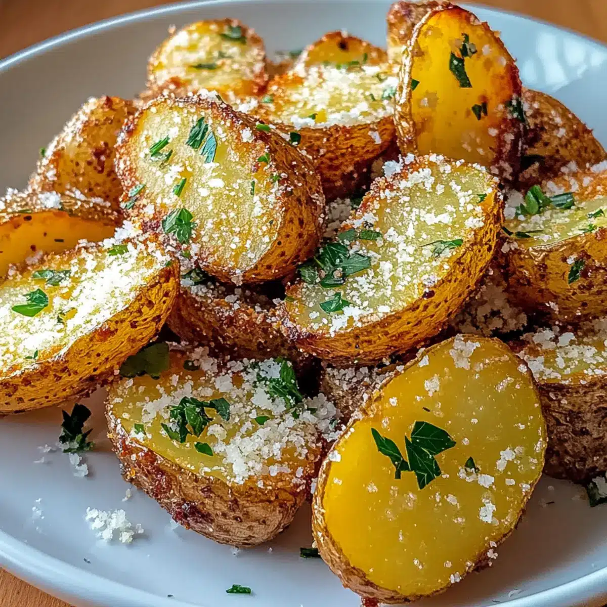 Air Fryer Baked Garlic Parmesan Potatoes