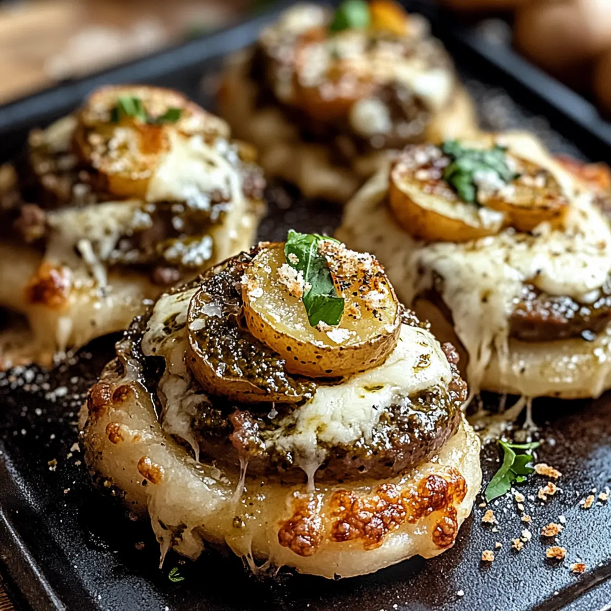 Caramelized Onion & Gruyère Stuffed Mushrooms