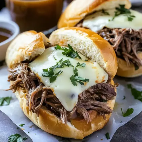 Crockpot French Dip Sandwiches