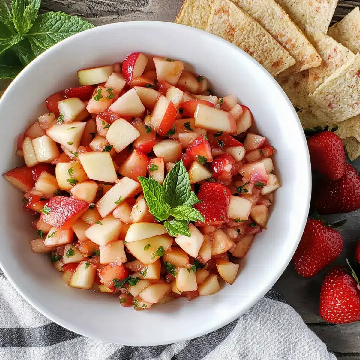 Fresh Apple Salsa with Strawberries