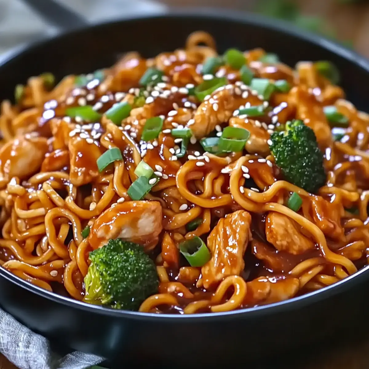 Sticky Garlic Chicken Noodles