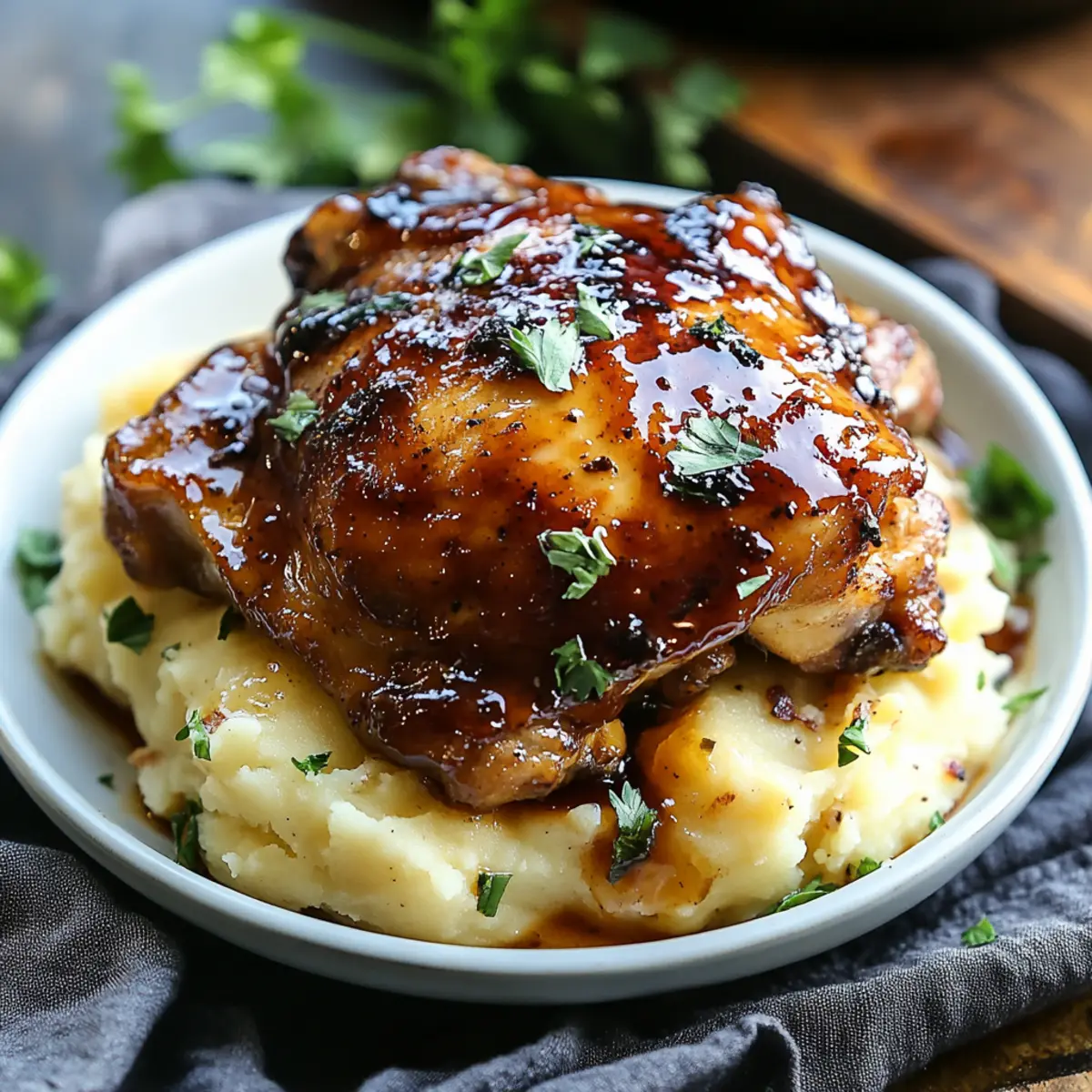 Chipotle Honey Chicken Thighs With Smoked Gouda Mashed Potatoes