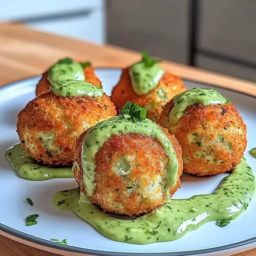 Salmon Balls with Creamy Avocado Sauce
