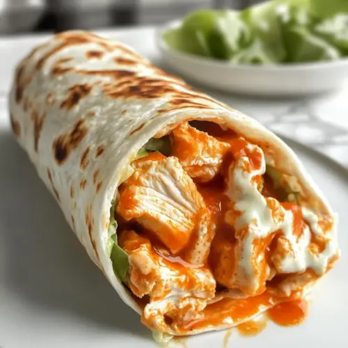 Cottage Cheese Buffalo Chicken Wrap