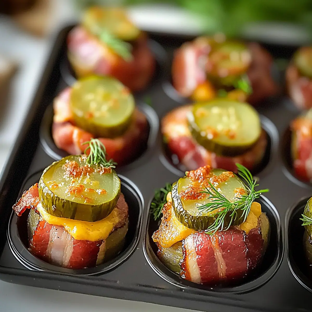 Cheese Dill Pickle Bacon Shots