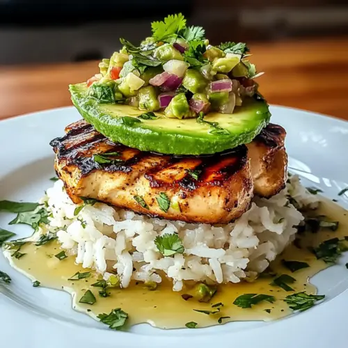 Honey Lime Chicken & Avocado Rice Stack