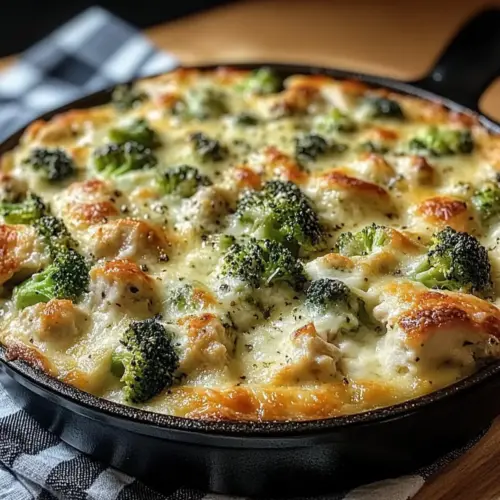 Keto Chicken Alfredo Broccoli Bake