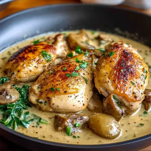 Irish Chicken in Whiskey Cream Sauce