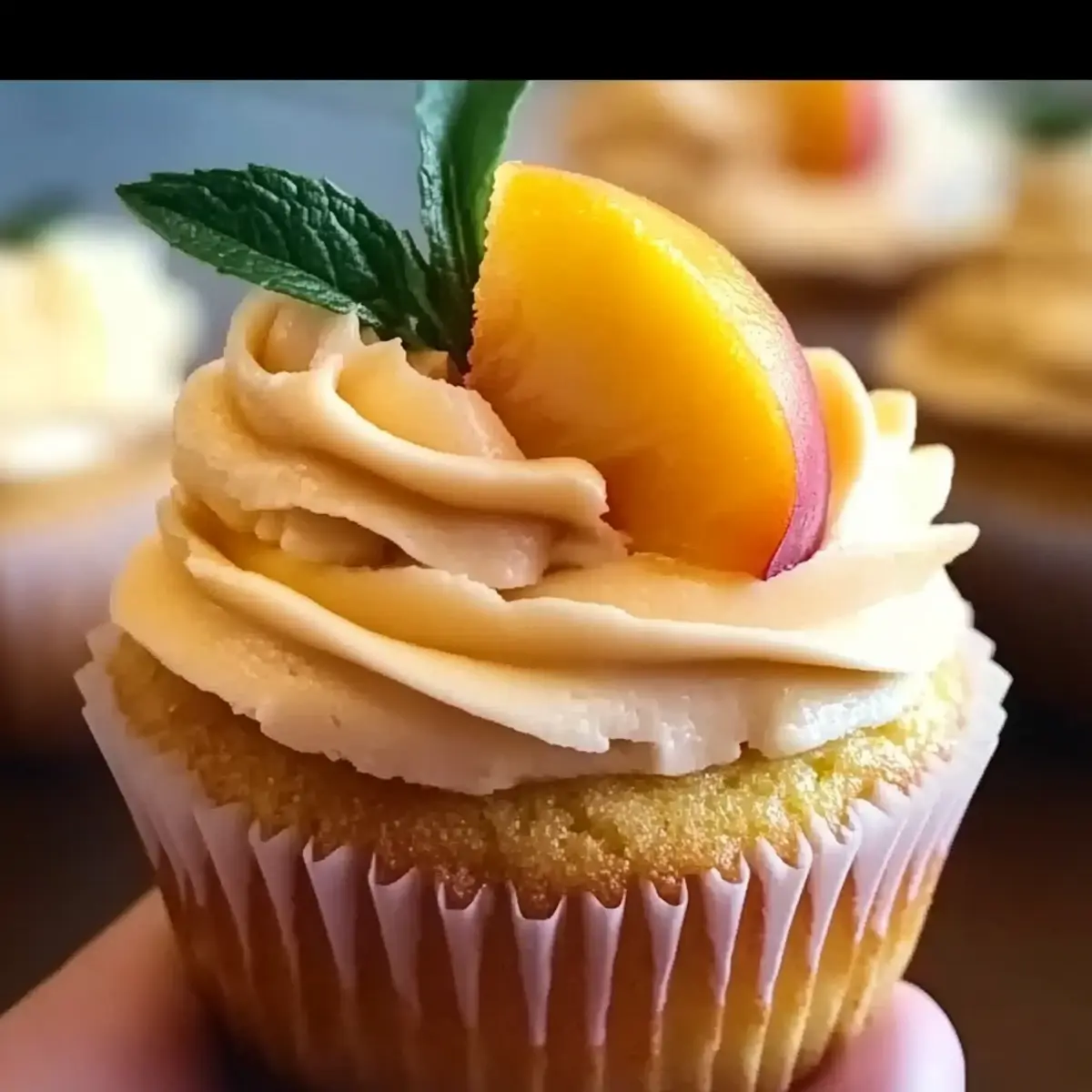 Honey Peach Cream Cheese Cupcakes
