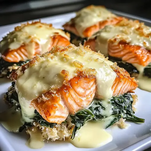 Baked Salmon with Spinach and Mozzarella Bliss
