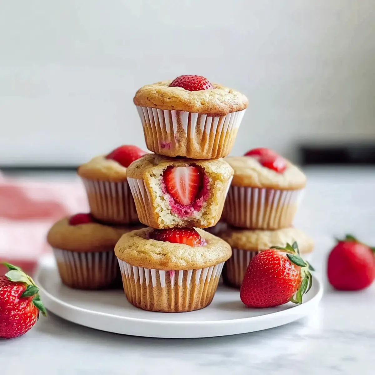 Strawberry Banana Yogurt Muffins