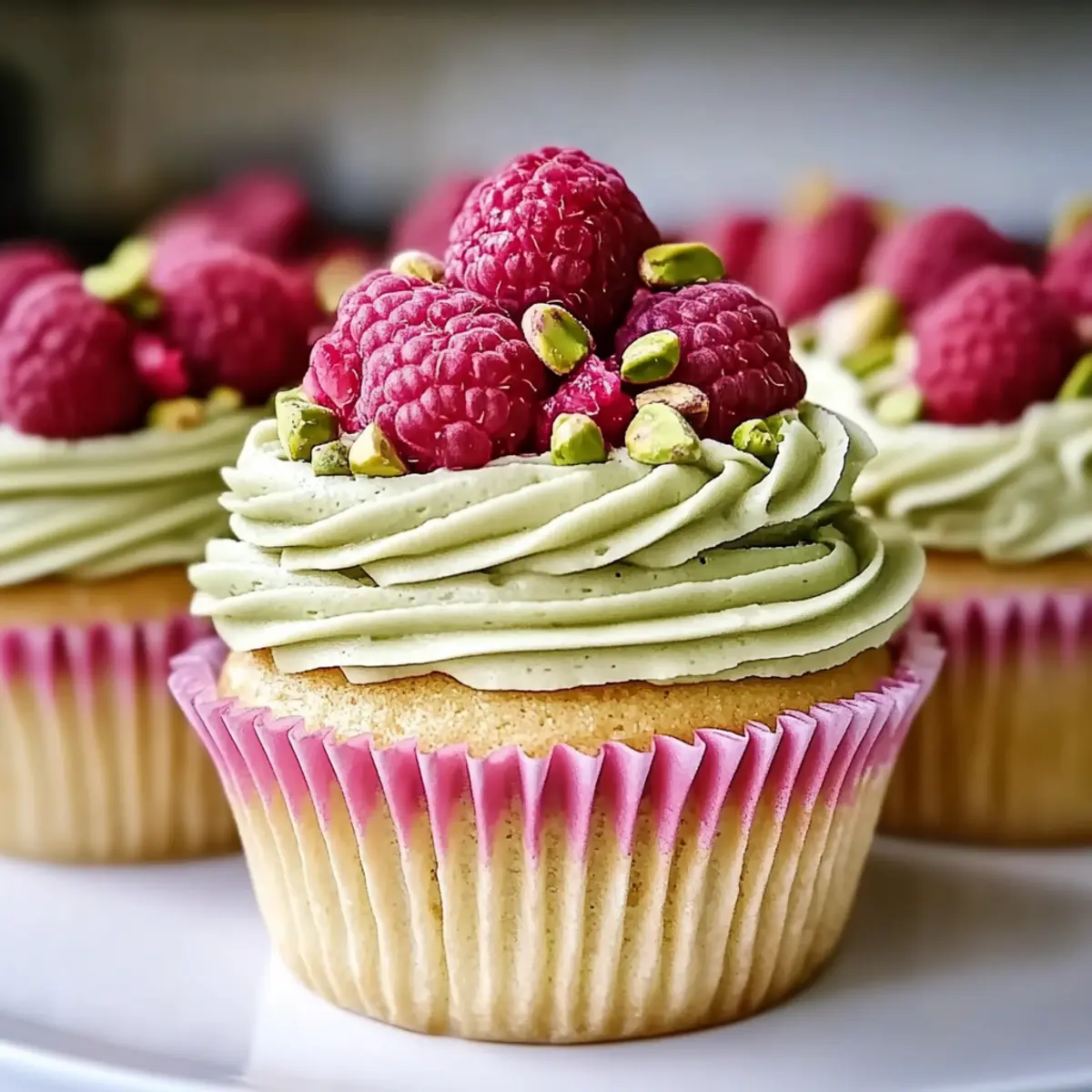 Pistachio and Raspberry Cupcakes
