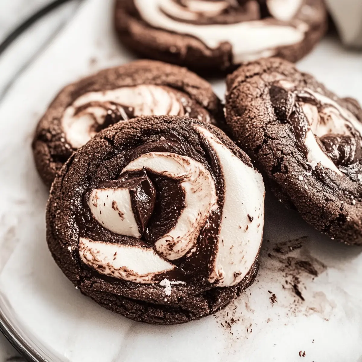 Chocolate Marshmallow Swirl Cookies