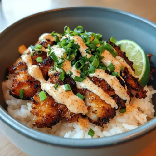 Crispy Cajun Chicken Rice Bowl