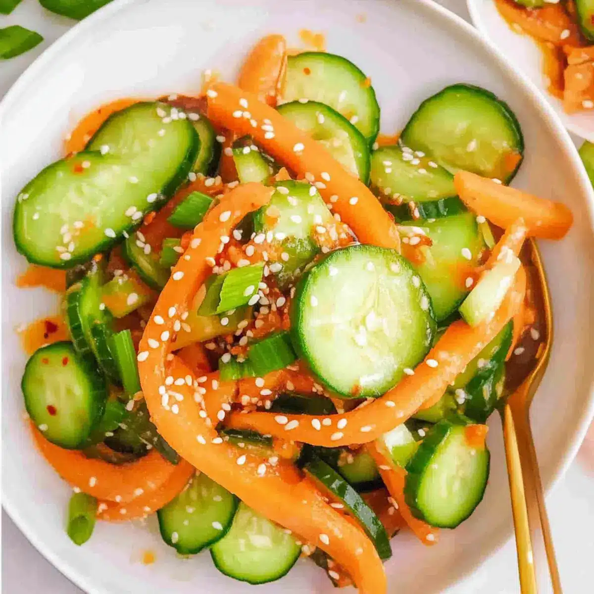 Carrot and Cucumber Salad with Spicy Dressing