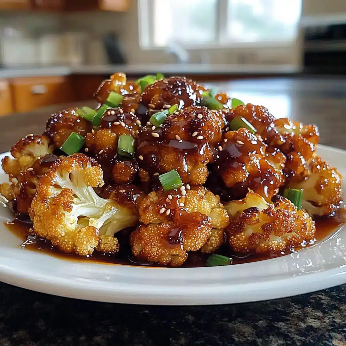 Sticky Honey Garlic Cauliflower