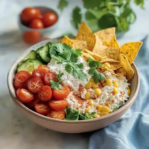 High Protein Cottage Cheese Chicken Taco Bowl