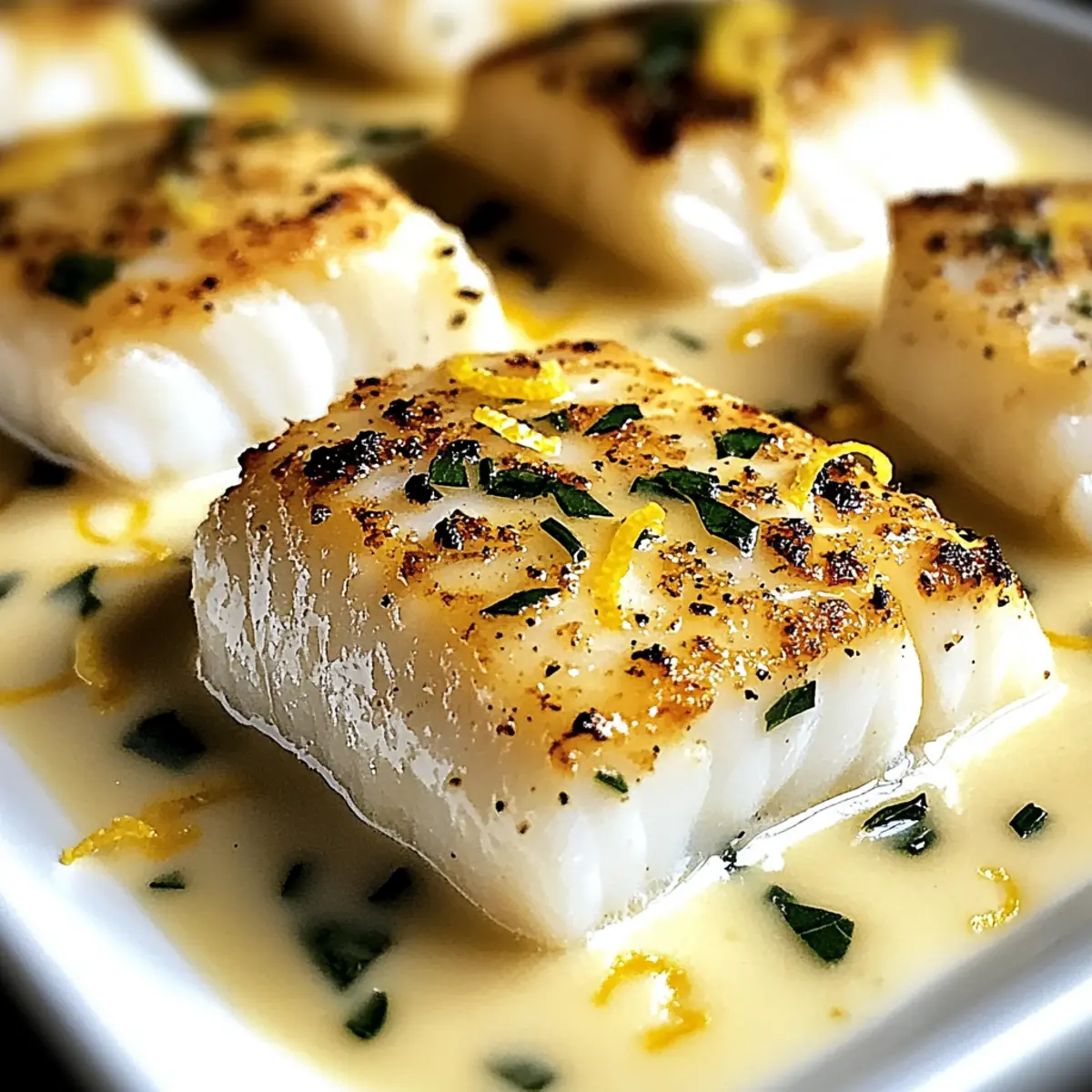 Baked Cod in Coconut Lemon Cream Sauce