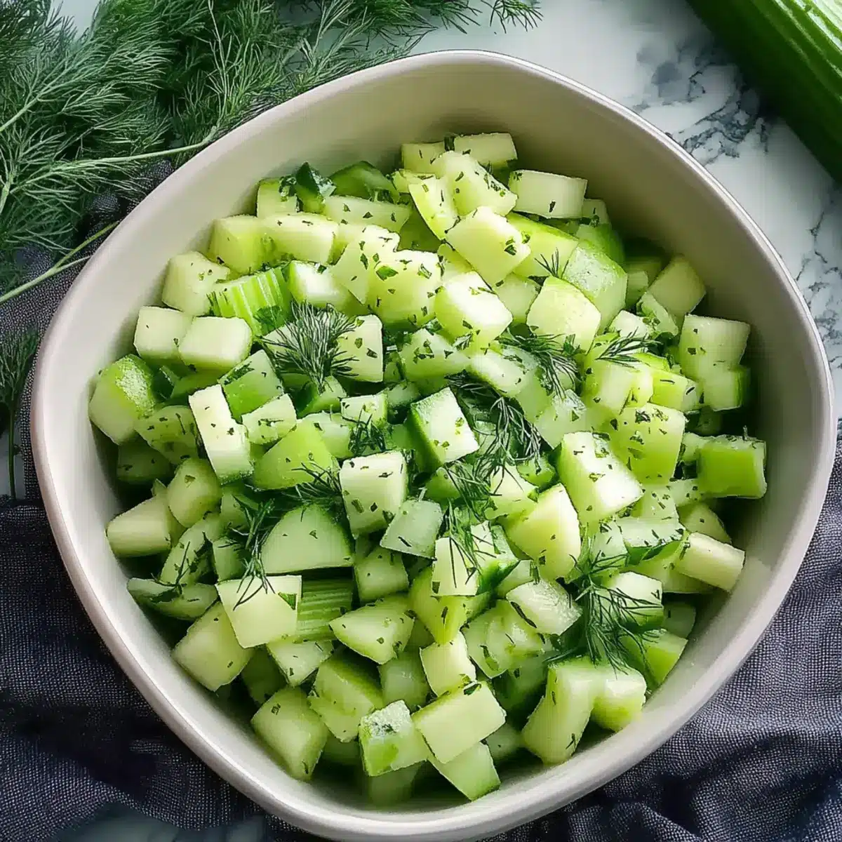 Cucumber Celery Salad with Green Apple