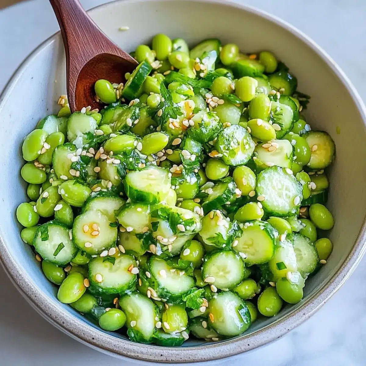 Crispy Cucumber Edamame Salad