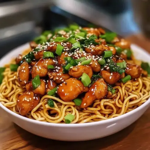 Sticky Garlic Chicken Noodles