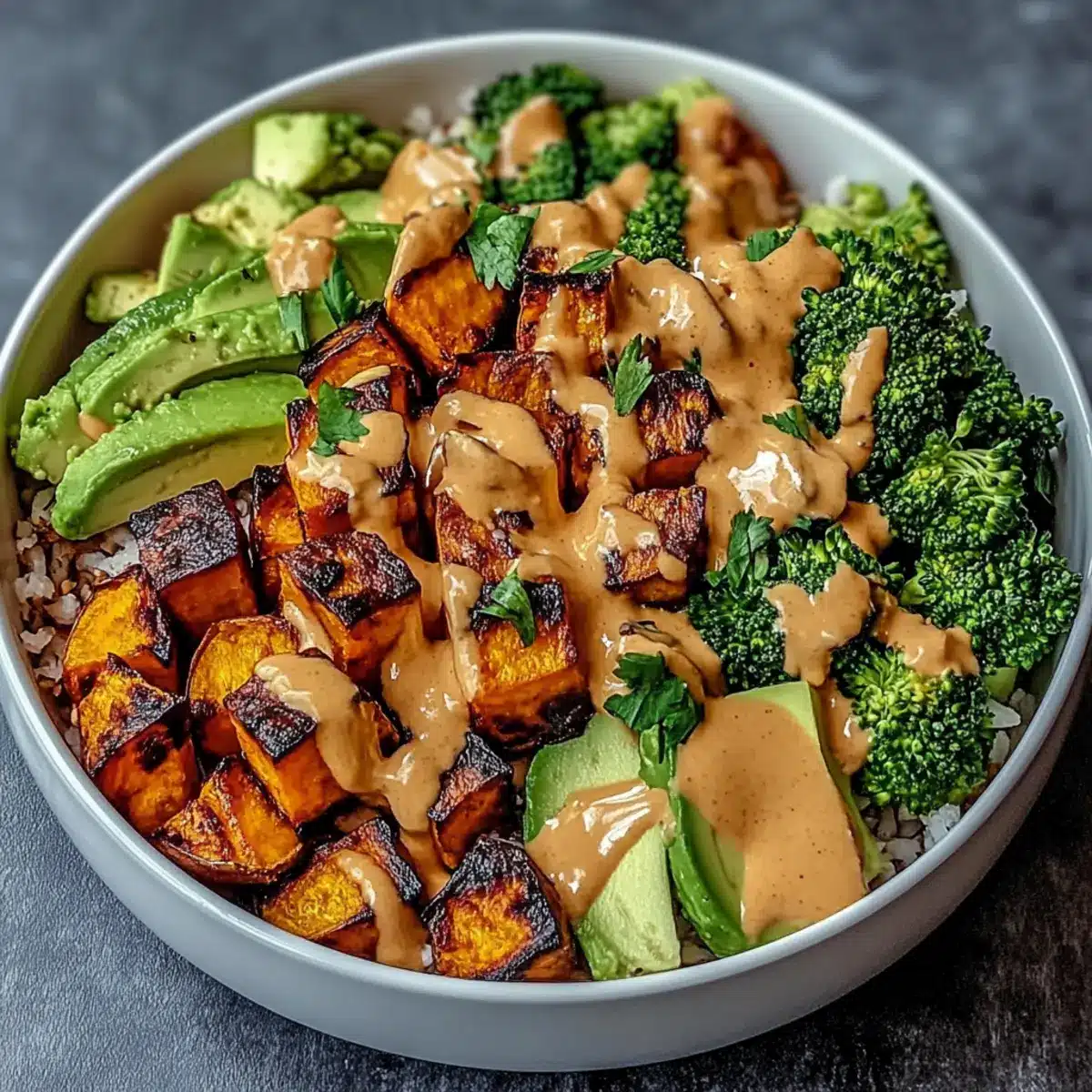 Thai Peanut Sweet Potato Buddha Bowl